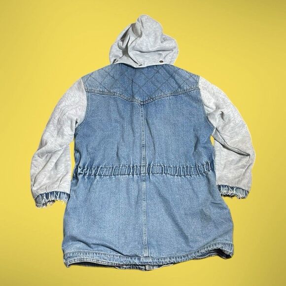 Vintage Denim Corduroy Jeans Jacket Outbrook Women Sz M Hooded Button/Zip - Picture 7 of 7